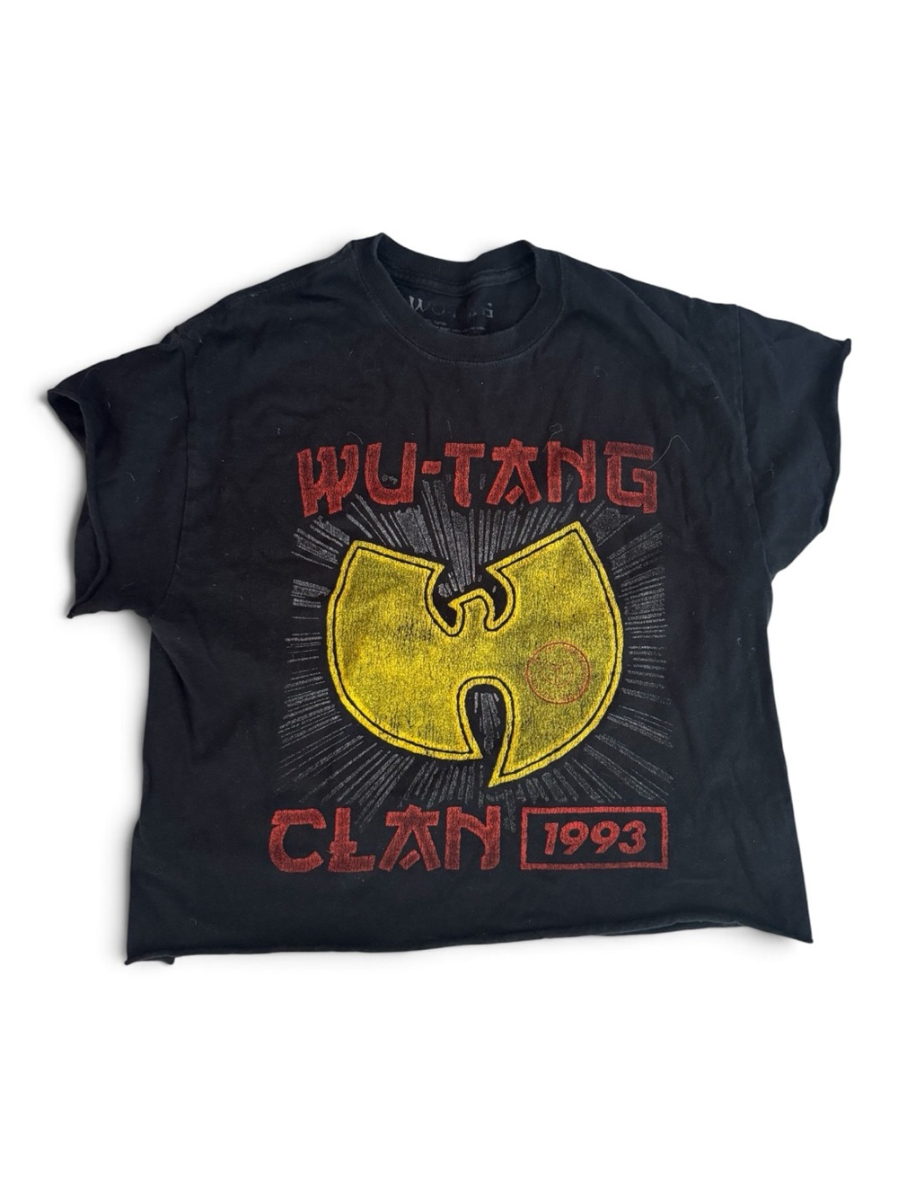 Wu-Tang Clan Black Graphic Crop Top with Yellow Logo